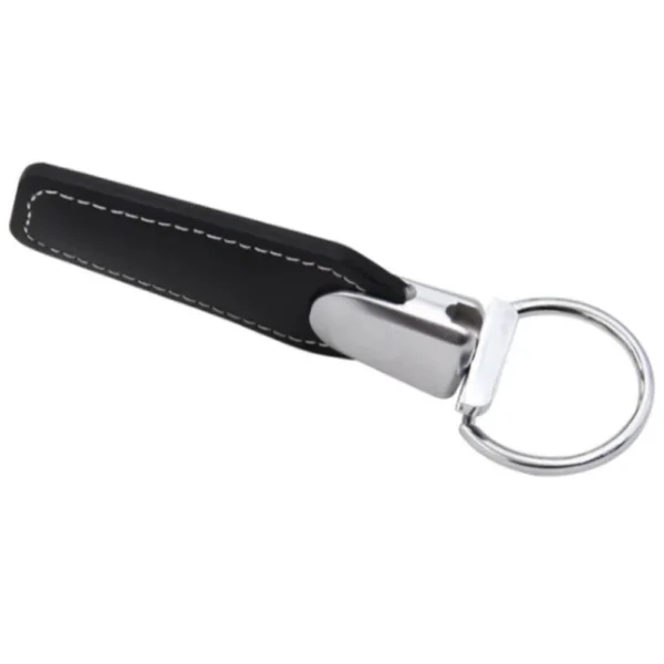 Leather keychain elegant black colour