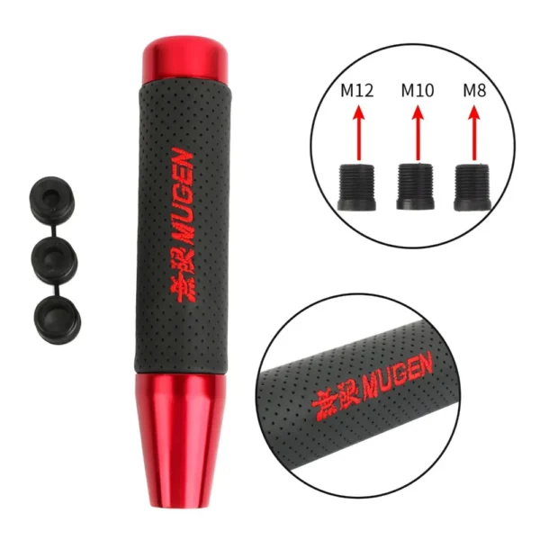 Mugen leather gear knob red