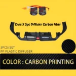 Honda Civic X 3pc Diffuser Carbon Fiber