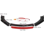 Universal Front Bumper Splitter Red Line