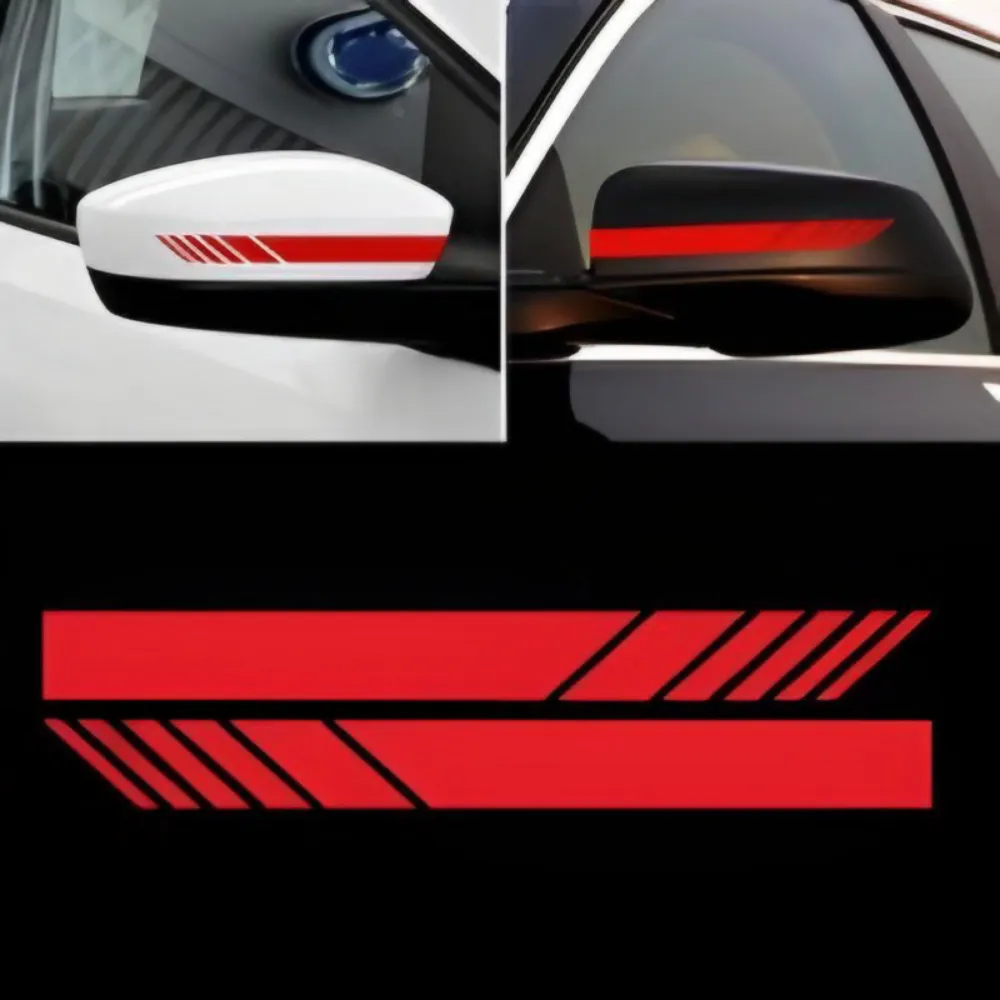 Side mirror sticker red line