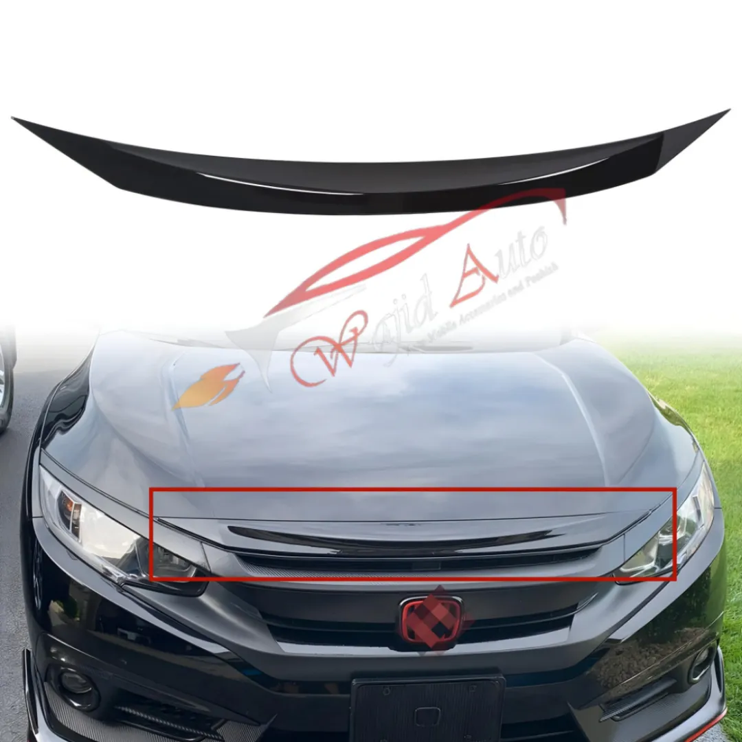 Honda civic x bonnet hood trim black