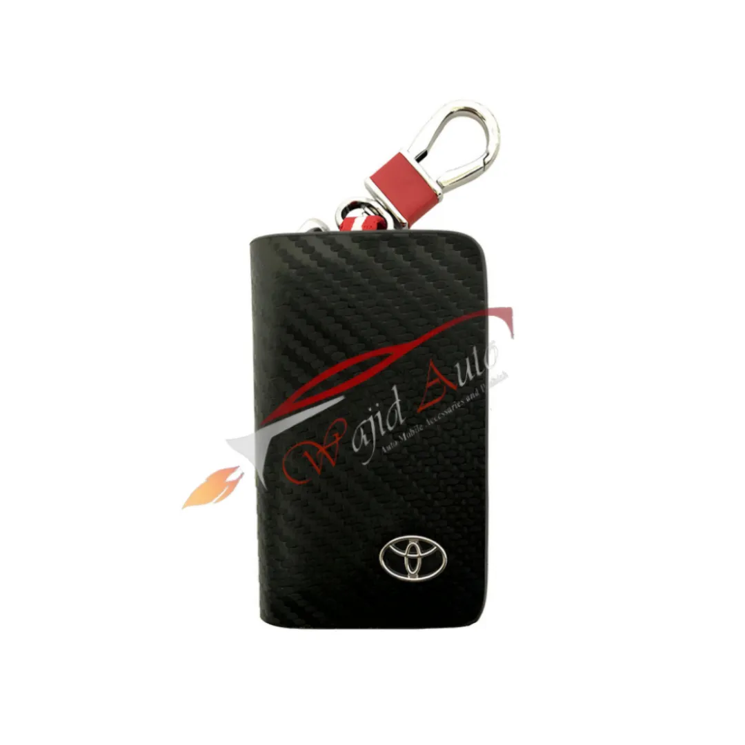 Toyota leather zipper pouch carbon