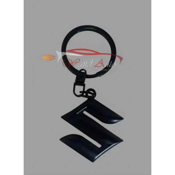 Suzuki logo black metal key chain
