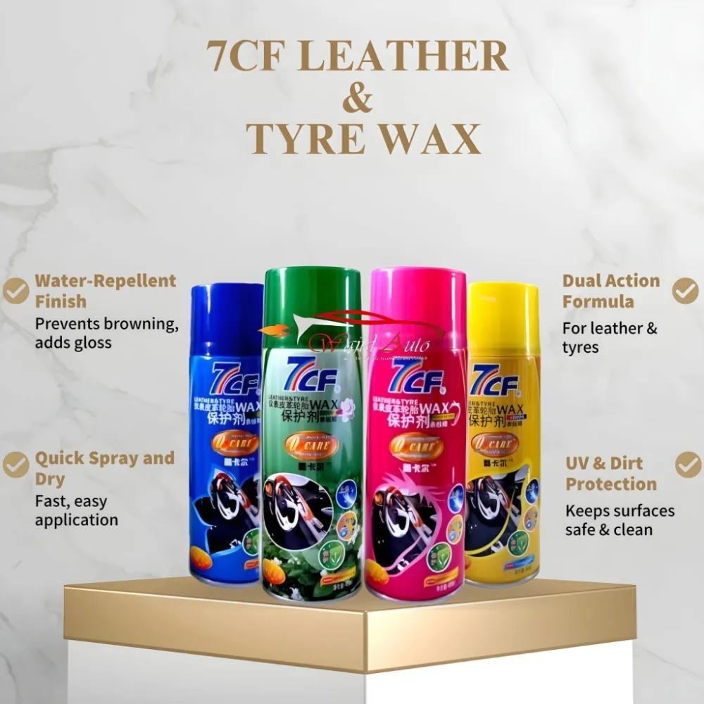 7CF dashboard polish mix flavour leather & tyre wax