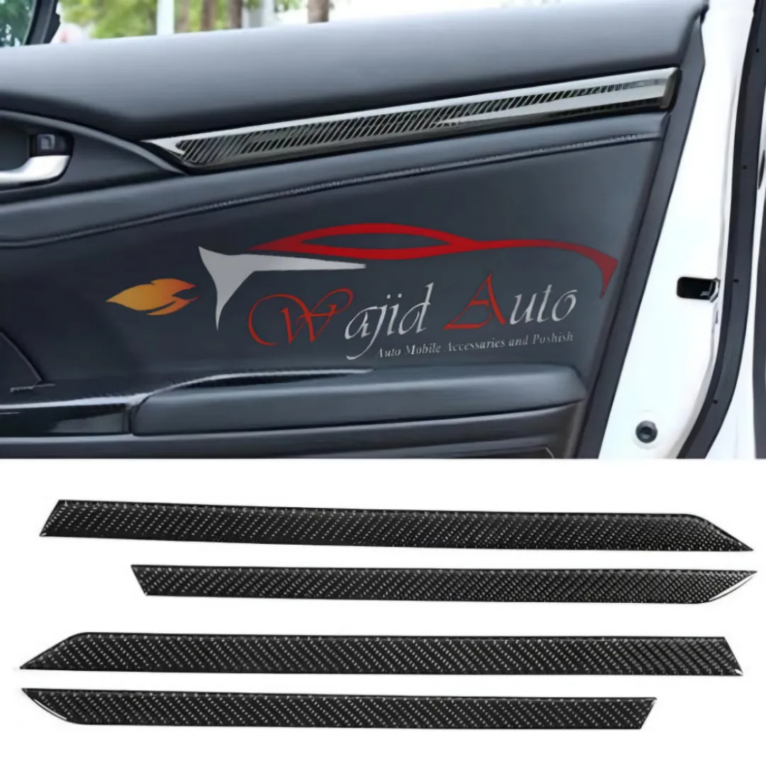 Honda civic x 2016,2017,2018,2019,2020 door strips carbon fiber
