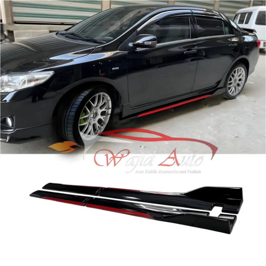 universal red line side skirts abs plastic