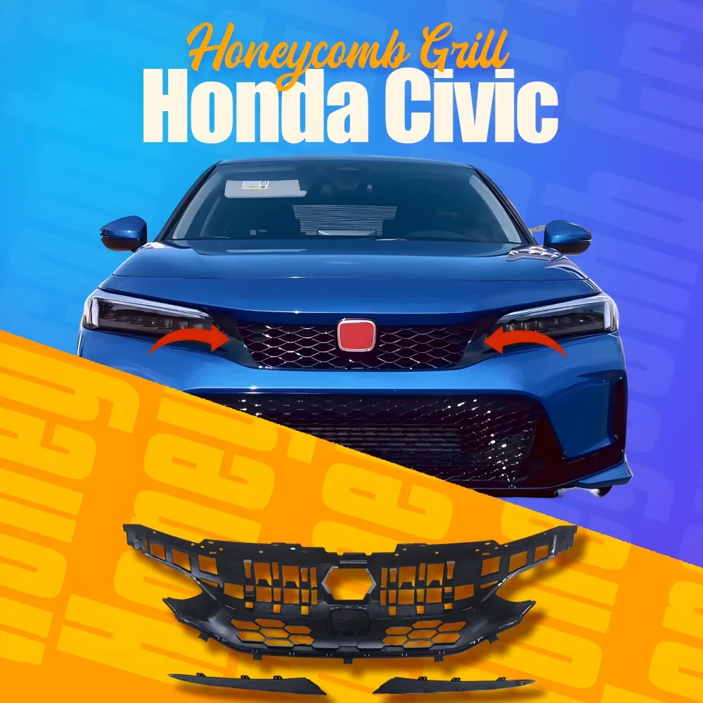 car front grill piano black for honda civic 2022-2024 or 11th generation