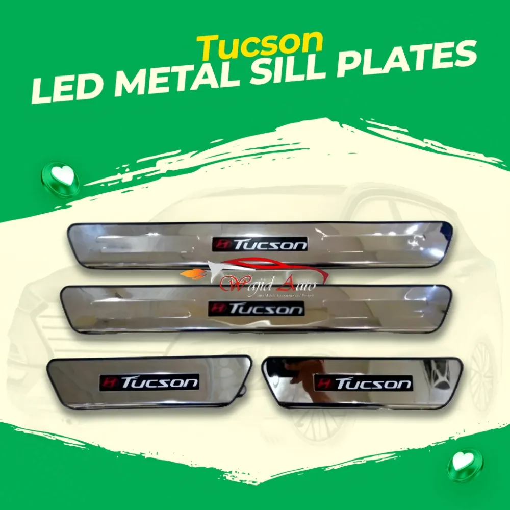 Hyundai Tucson 2021,2022,2023,2024,2025 metal led sill plates