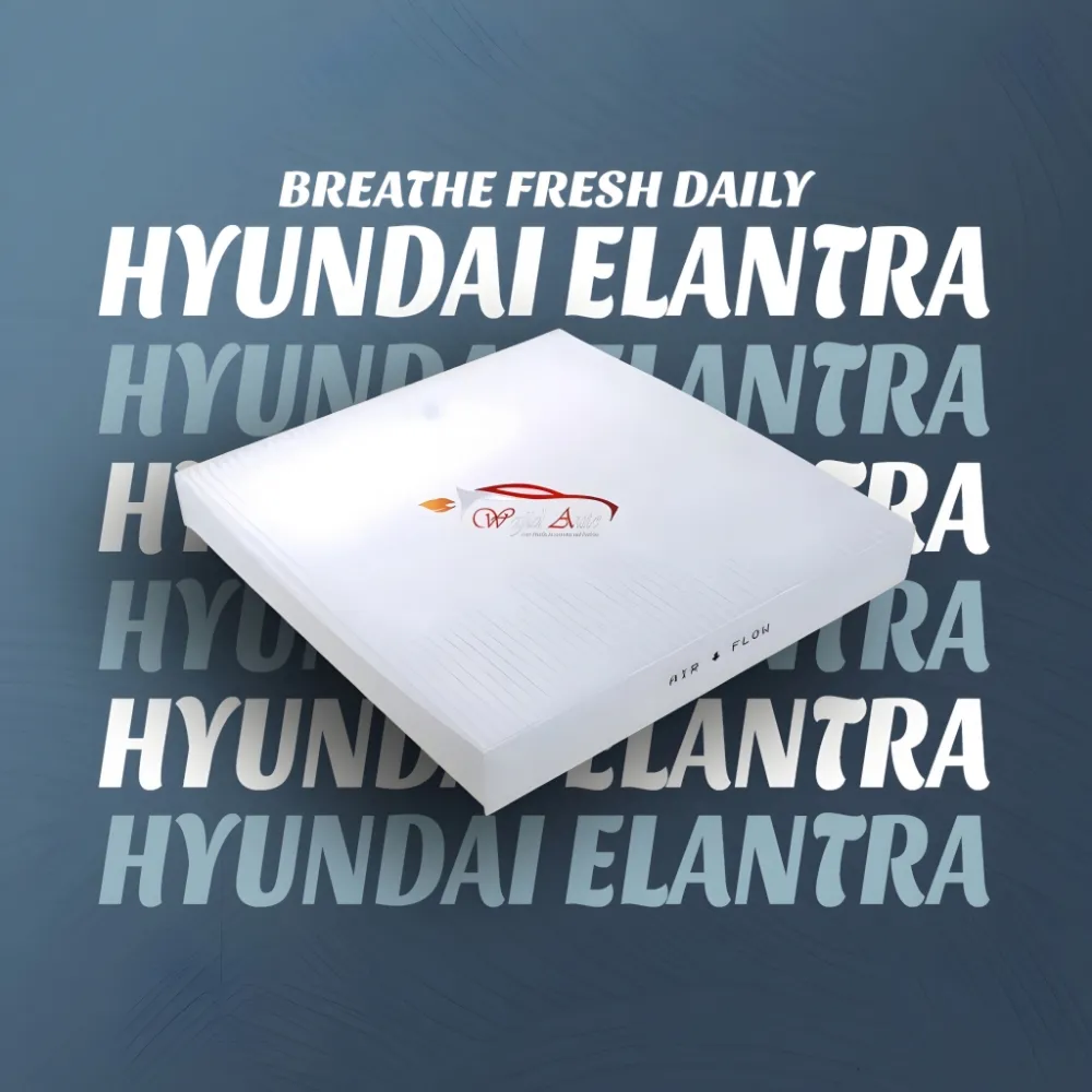 AC cabin air filter for Hyundai Elantra designed to remove dust, pollen, bacteria, and smoke particles.