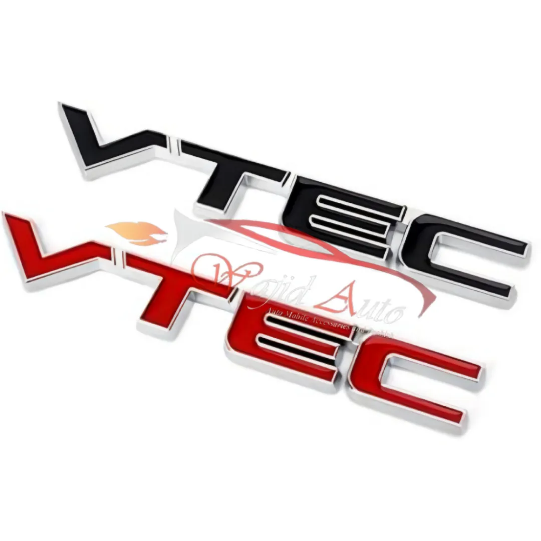 Honda toyota v tec metal emblem red black