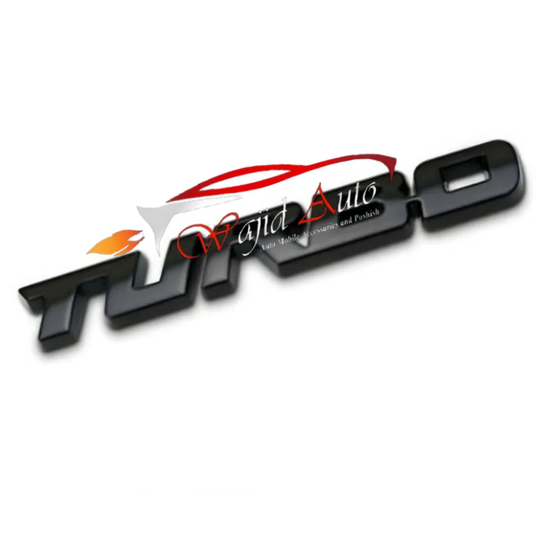 Turbo matte black metal emblem