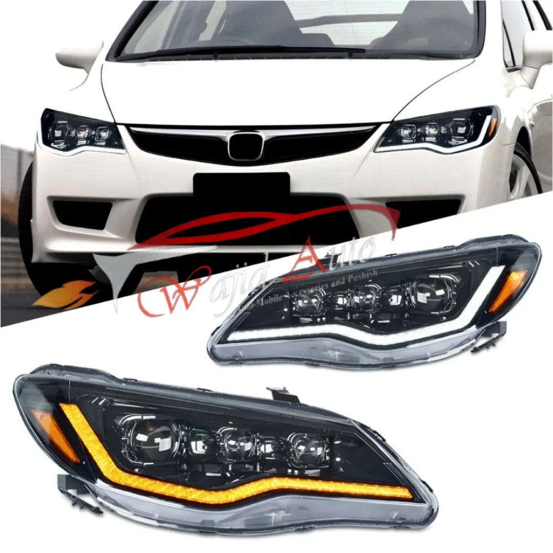honda civic 2007-2012 reborn headlights audi style