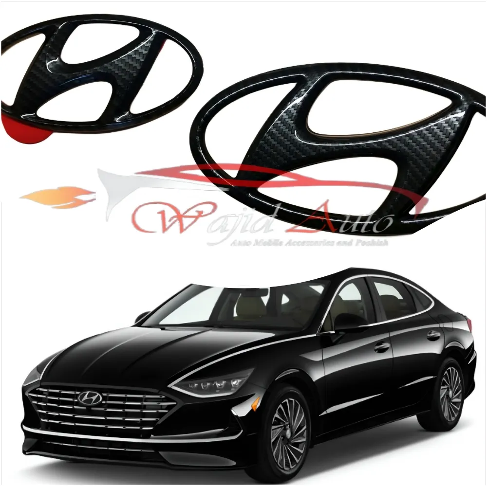 Hyundai sonata fromt and rear emblem carbon fiber