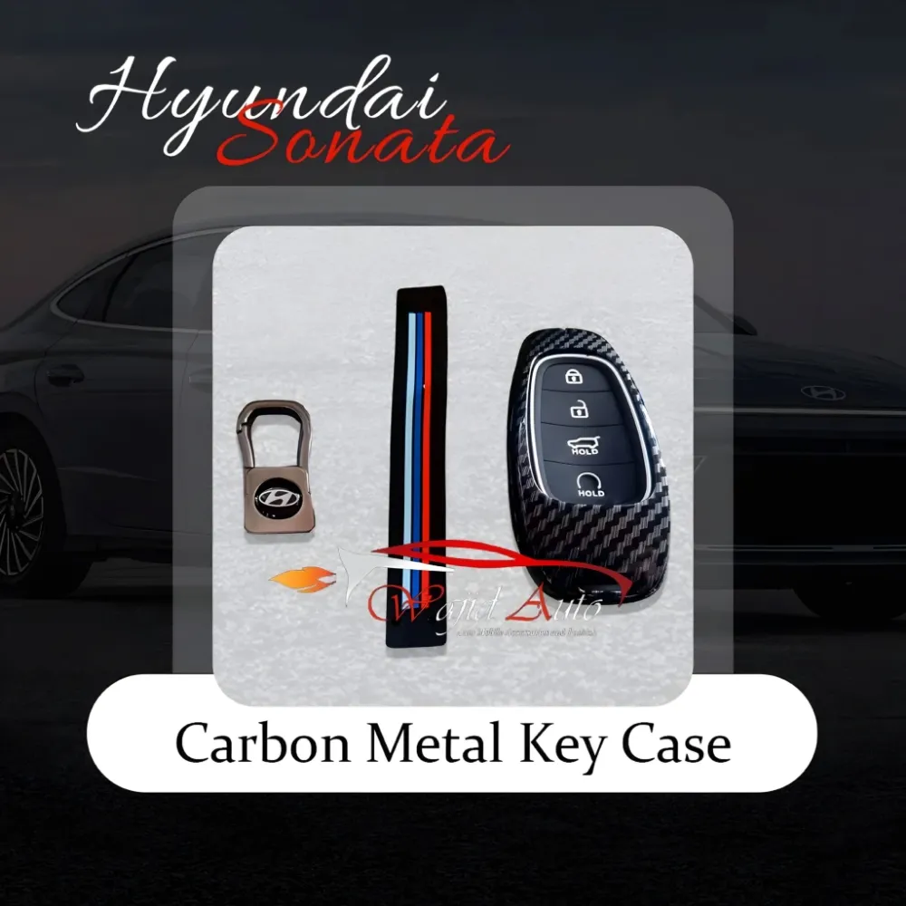 Hyundai Sonata Carbon Metal Key Case