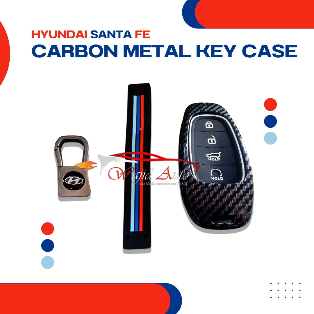 Hyundai santa fe carbon metal key case