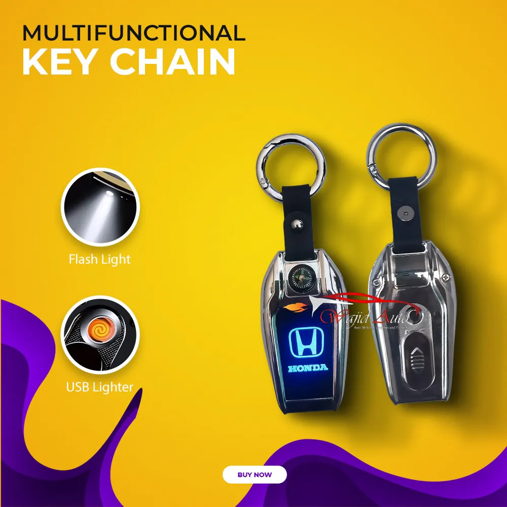 Multifunctional keychain with lcd display honda logo