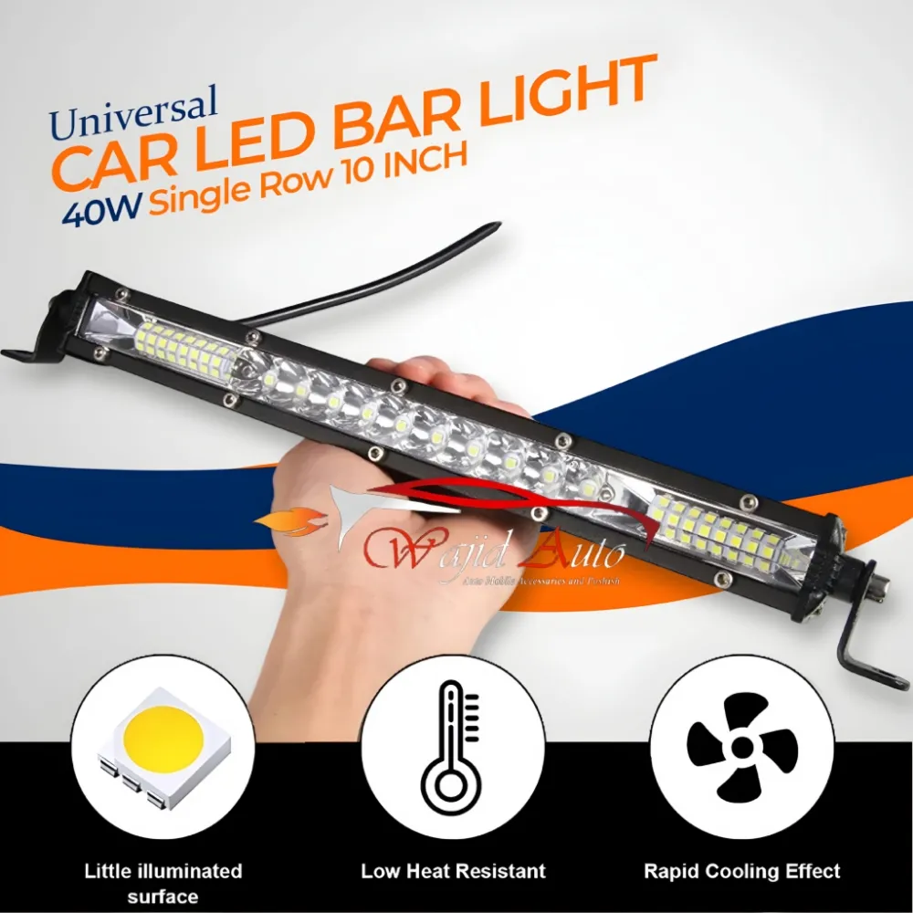 Universal 10 Inch Led Bar Light 40W Single Row
